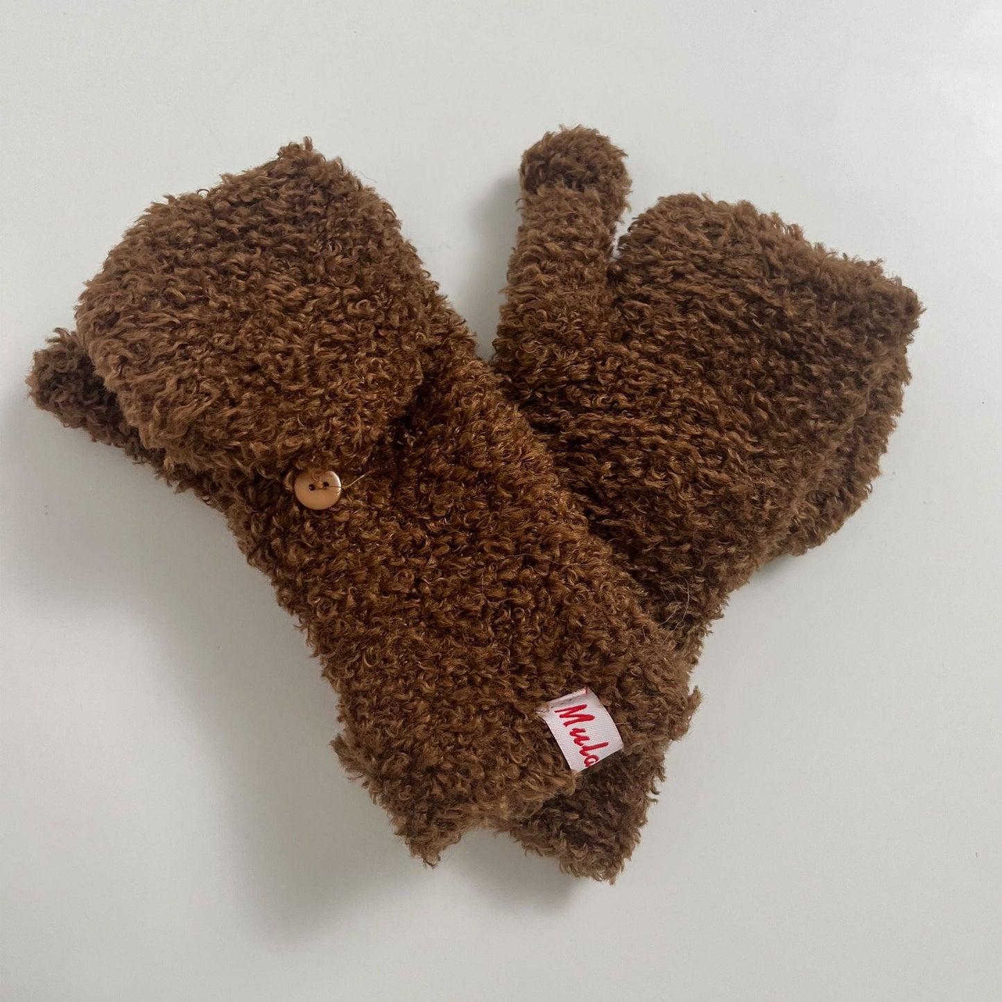 Cute Warm Knitted Convertible Mittens Flap Cover