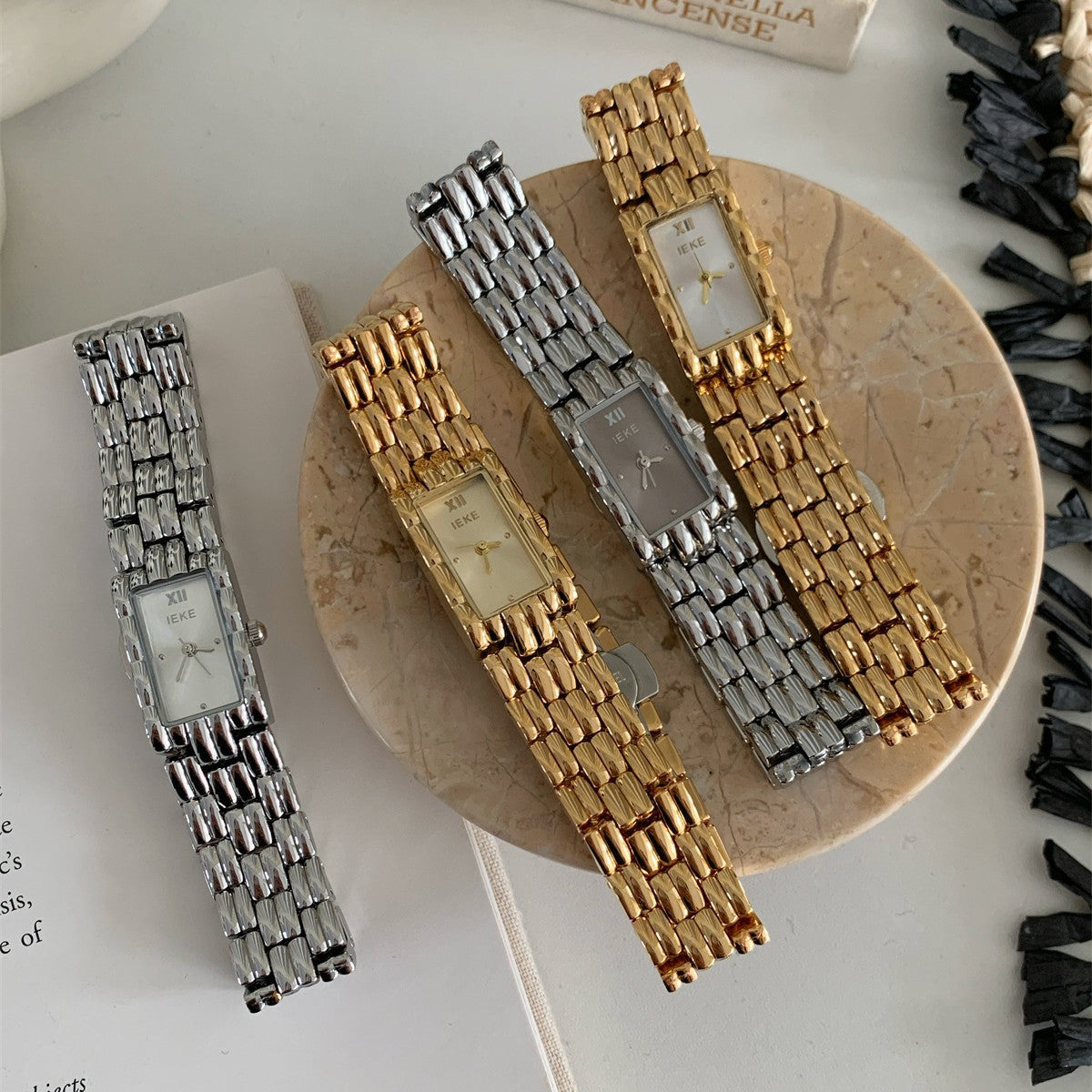 Classic Rectangular Dial Quartz Wrist Watch