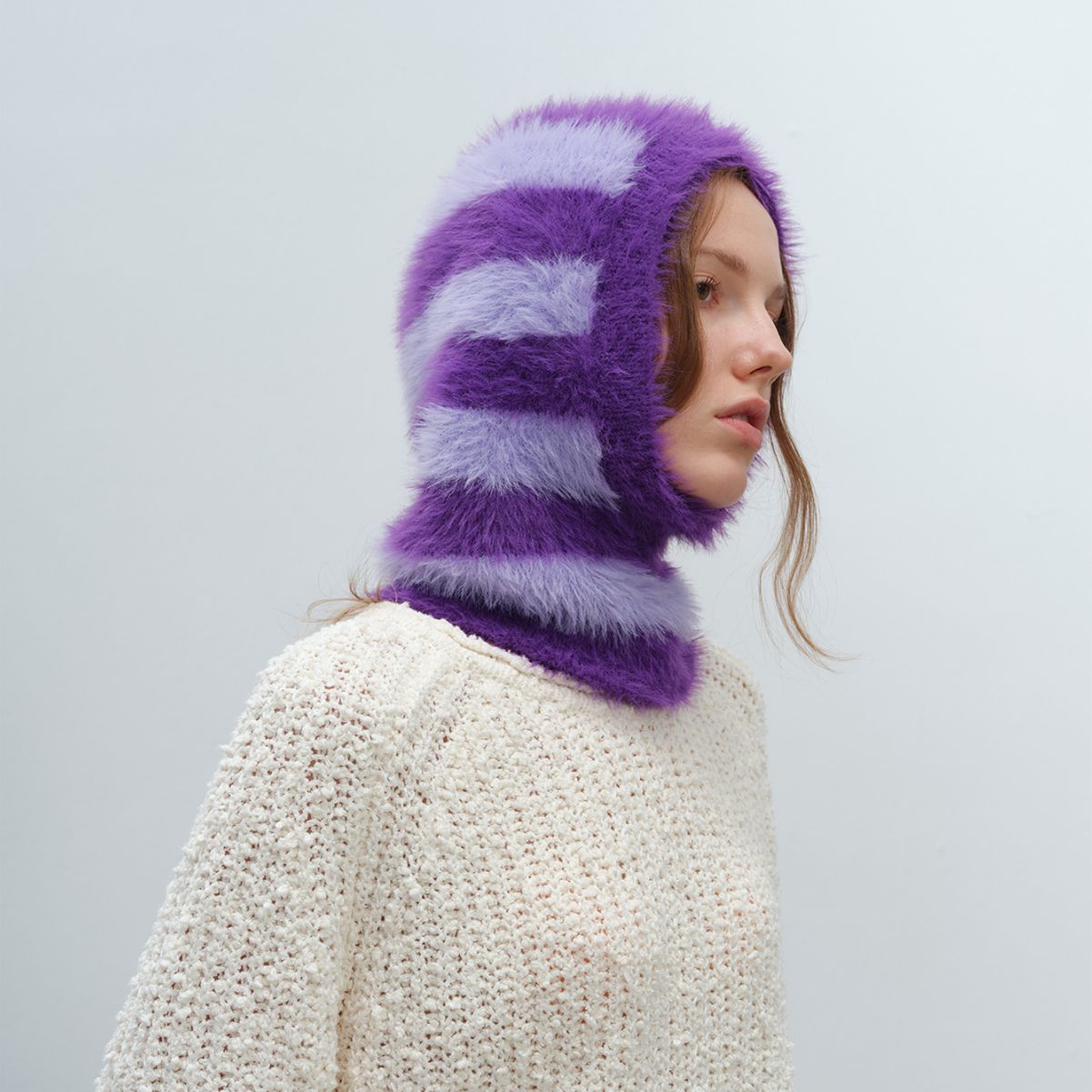 Striped Color Block Pullover Hat Scarve