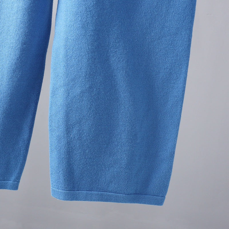 2+Solid Color High Collar Knit Sets