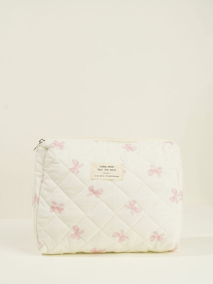 Butterfly Floral Print Puffer Make Up Bag