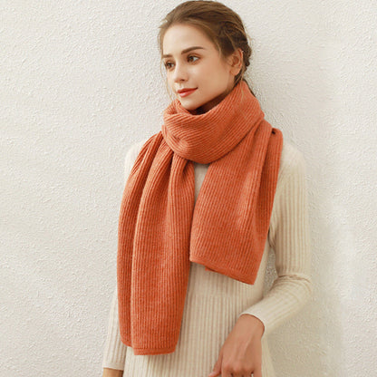 Solid Color Ribbed Simple Knit Scarve