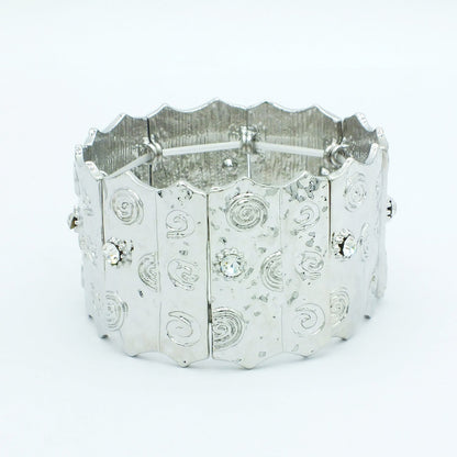 Retro Geometric Rhinestone Stretch Bracelet