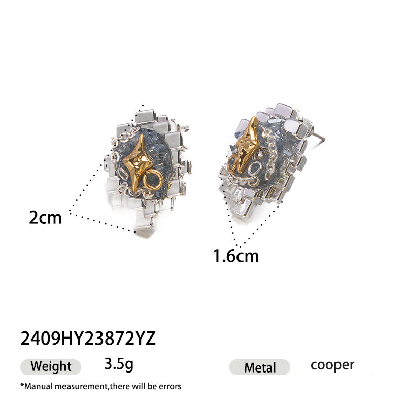 Chunky Luxury Irregular Geometric Stud Earrings