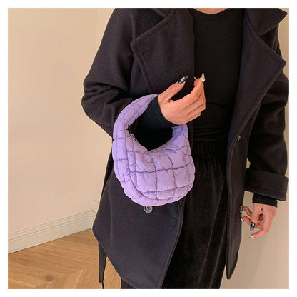 Solid Color Cloud Bag Cute Mini Handbag