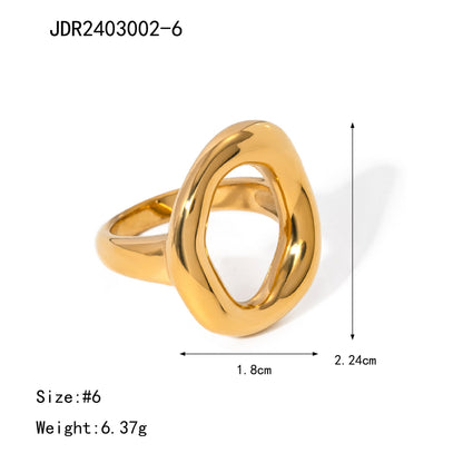 Hellow Out SIimple Geometric Ring