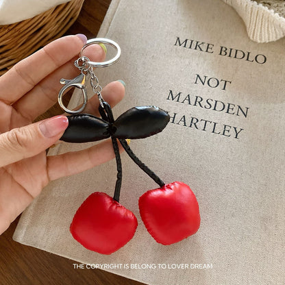 Cute Color Block Cherry Keychain Bag Charm