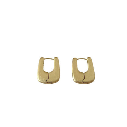 Simple Matte Brushed Hoop Earrings
