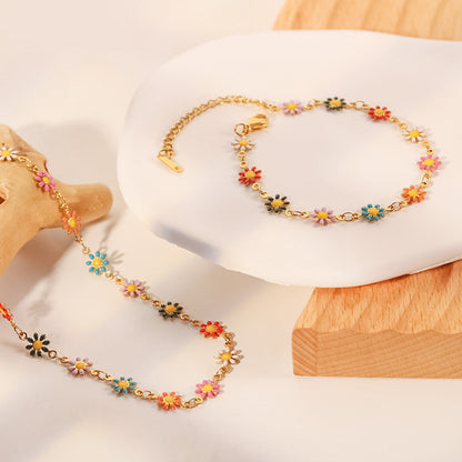 White/Colourful Daisy Chain Necklace