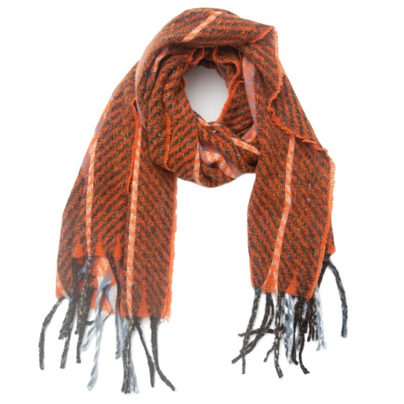 Striped Contrast Color Scarves