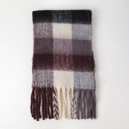 2+ Soft Contrast Color Plaid Scarves