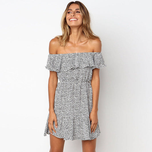 Sexy Women Summer Vacation Off-Shoulder Dress