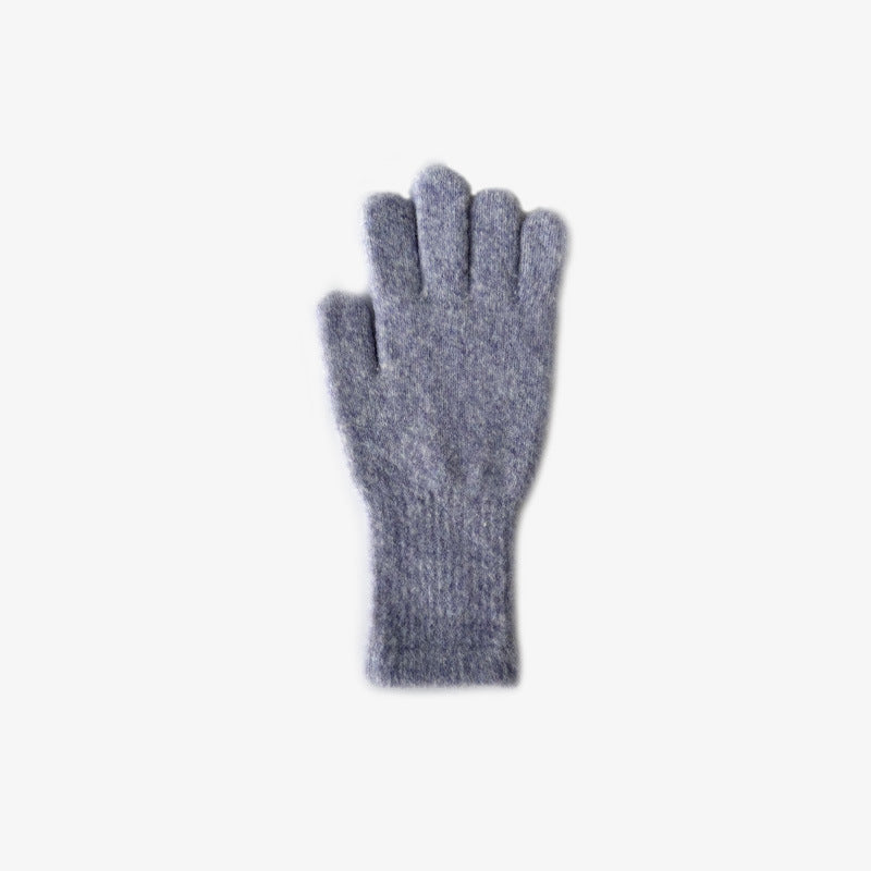 Solid Color Cute Plushed Knit Gloves