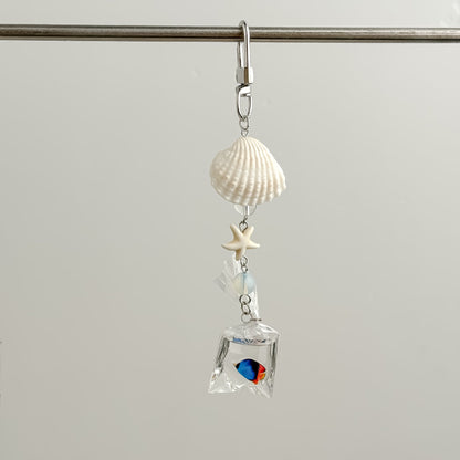 Cute Seashell Fish Keychain Bag Charm