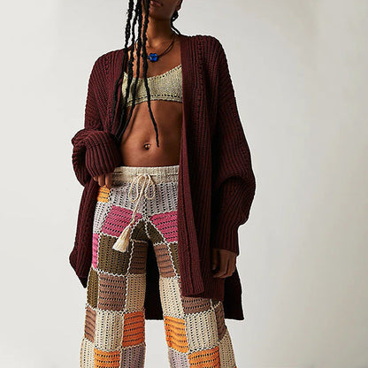 Solid Color Pocket Sweater Cardigan