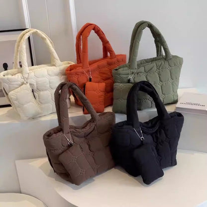 Simple Solid Color Large Capacity Tote Bag