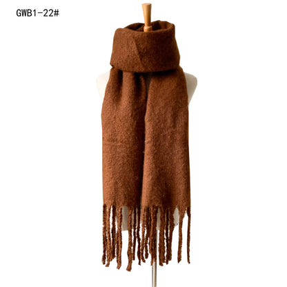 Solid Color Tassel Soft Scarves