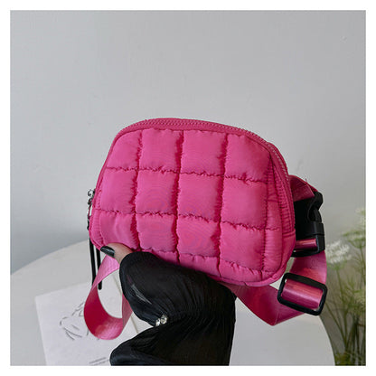 Candy Color Plaid Waist Bag Casual Chest Bag