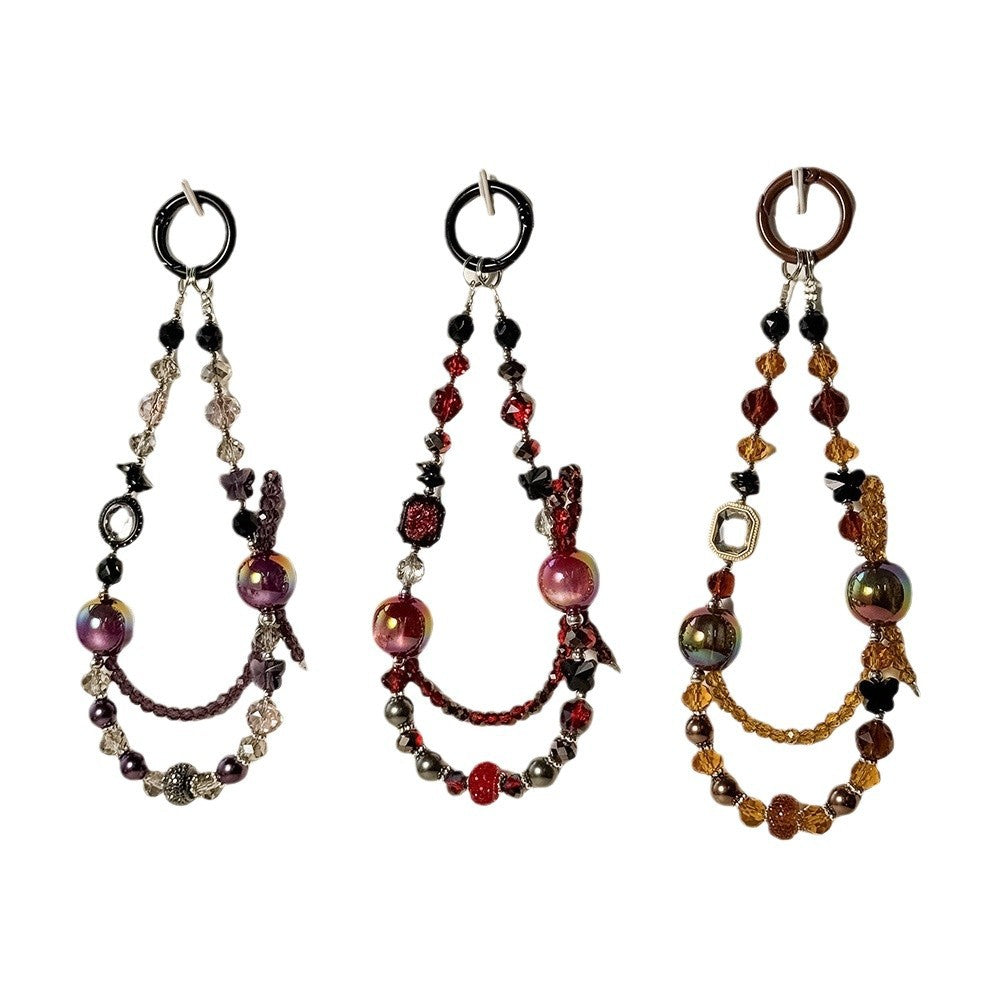 Colorful Sparking Crystal Beaded Phone Charm