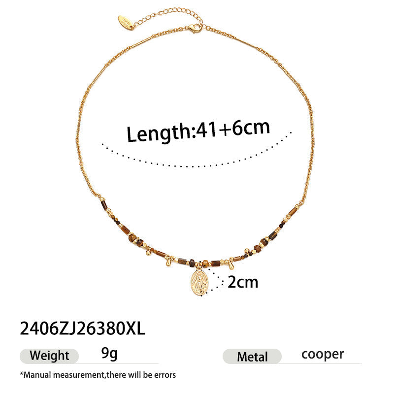 Vintage Gold Plated Tiger Eye Necklace