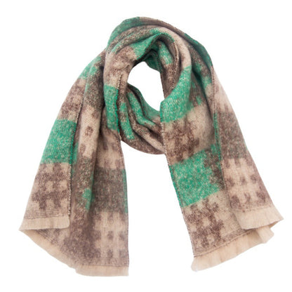 Plaid Print Contrast Color Scarves