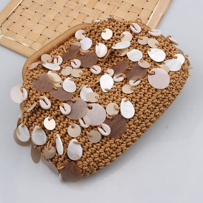 Handmade Shell Sequin Braided Bags
