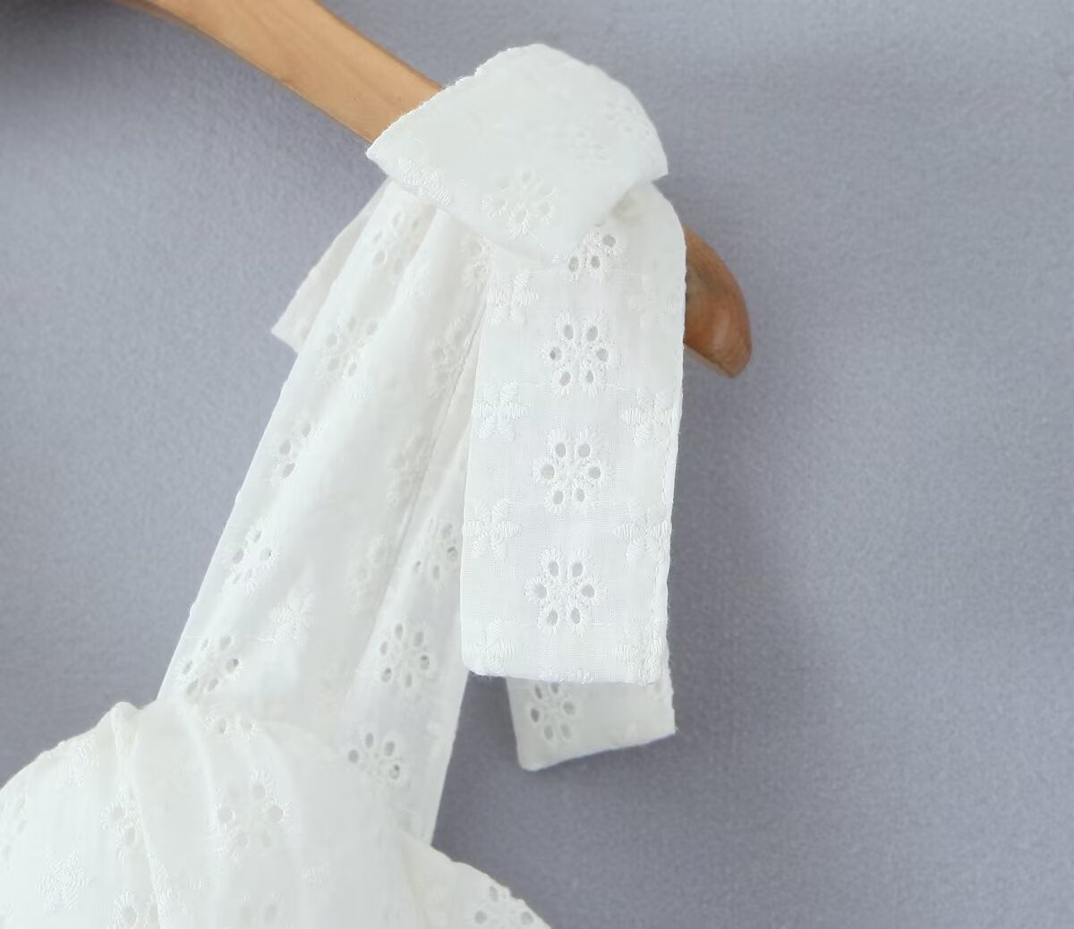 Classic Solid Color Embroidered Mini Dress