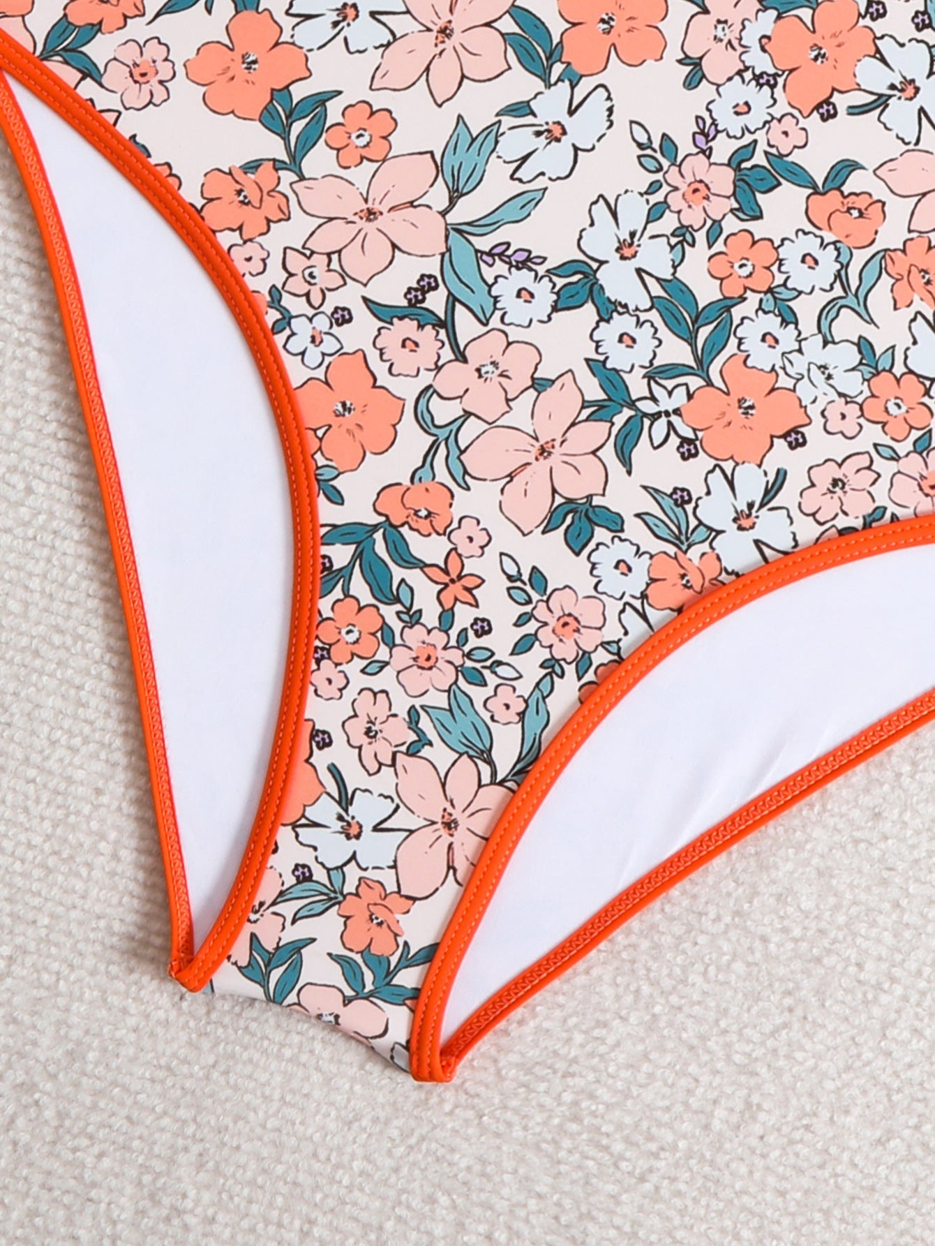 Sexy Floral Ptrint One-Piece Sporty Swimsuit