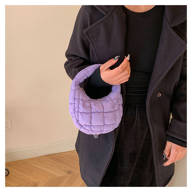 Solid Color Cloud Bag Cute Mini Handbag