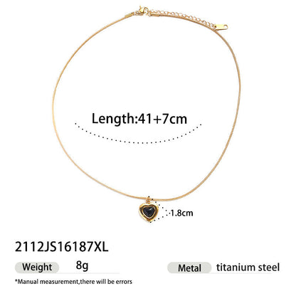 Trendy Zircon Heart Pendant Gold Plated Necklace