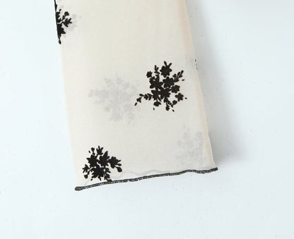 Floral Print V-Neck Lace Cardigan Blouse