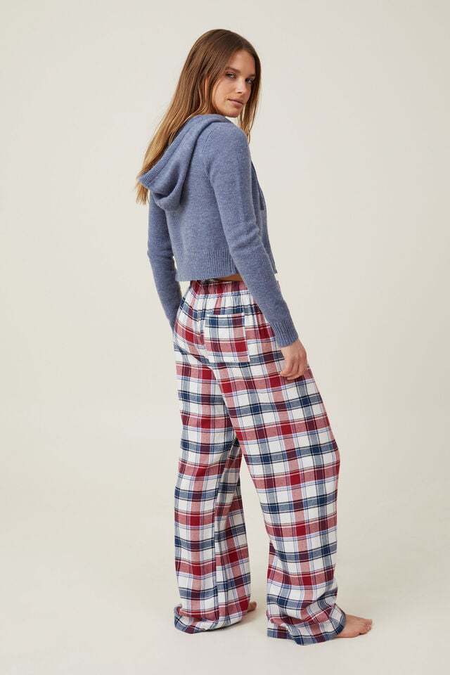 Plaid Loose Pockets Wide Leg Pants
