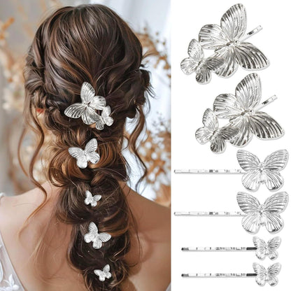 Trendy Gold Butterfly Hair Clip Sets