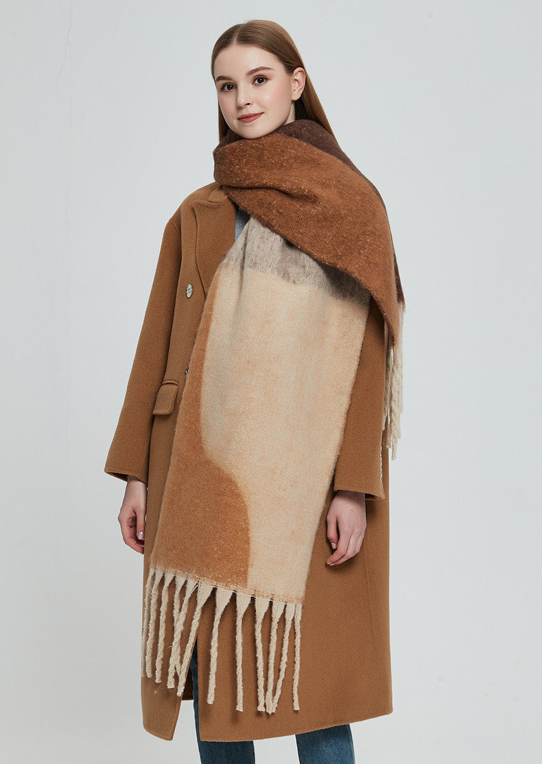 Irregular Print Tassel Vintage Scarf