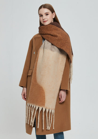 Irregular Print Tassel Vintage Scarf