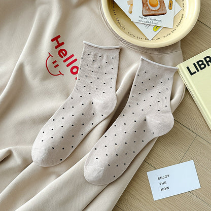 Polka Dot Simple Rolled Socks