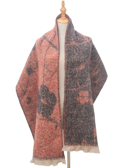 Contrasct Color Floral Print Scarves