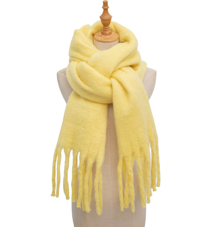 Solid Color Simple Tassel Scarves