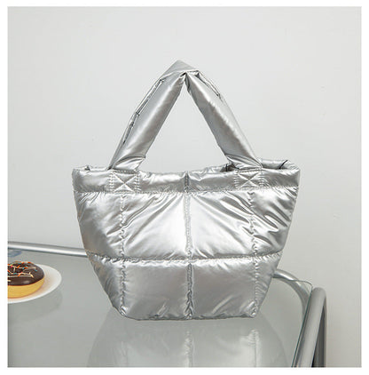 Solid Color Simple Puffer Handbag