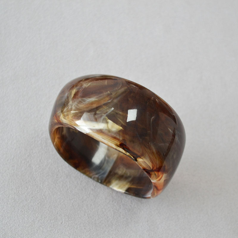 Vintage Irregular Ink-Marbled Cuff Bracelet