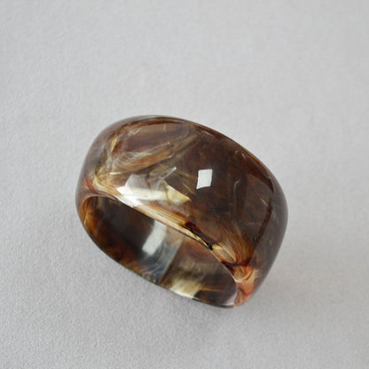 Vintage Irregular Ink-Marbled Cuff Bracelet