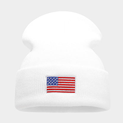 USA Flag Pattern Slouchy Beanie Knit Hat
