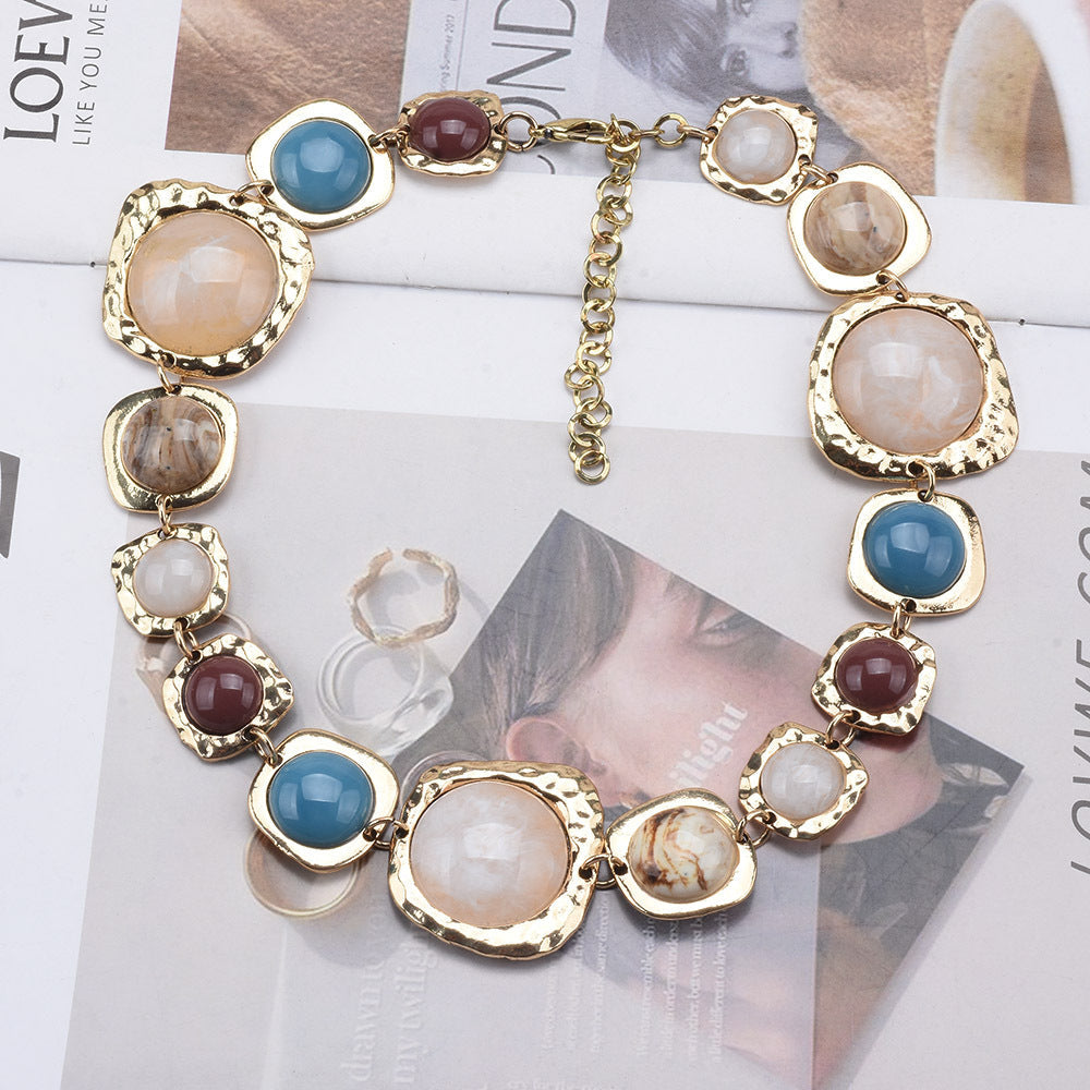Stylish Geometric Irregular Metal Stone Bracelet