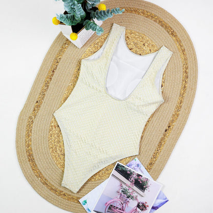 Sexy Bikini One- Piece With Mesh Coverup