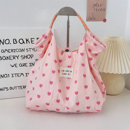 Pink Love Print Color Block Bag