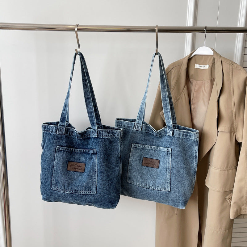 2+ Washed Pocket Demin Shoulder Bags