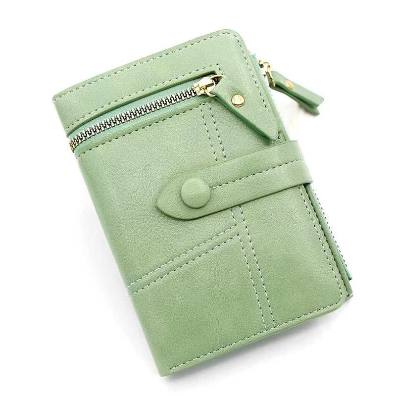Simple Zip Leather Card Cases Wallets