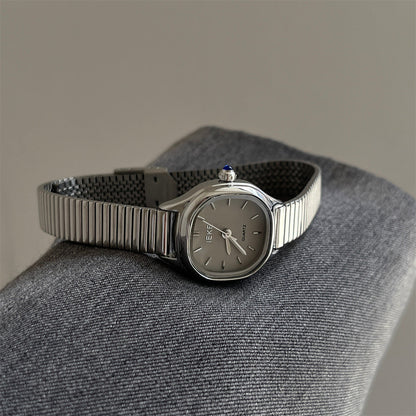 Chic Silver Snake Head Dial Quartz Watch