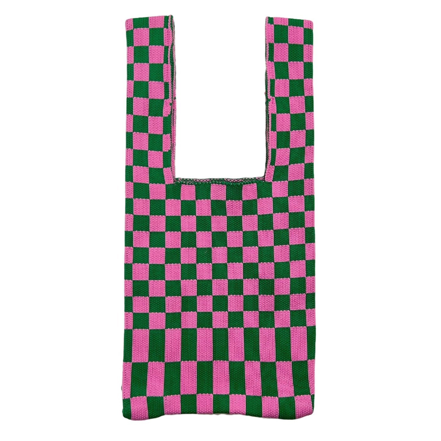 20+ Colorful Plaid Color Block Knit Handbag