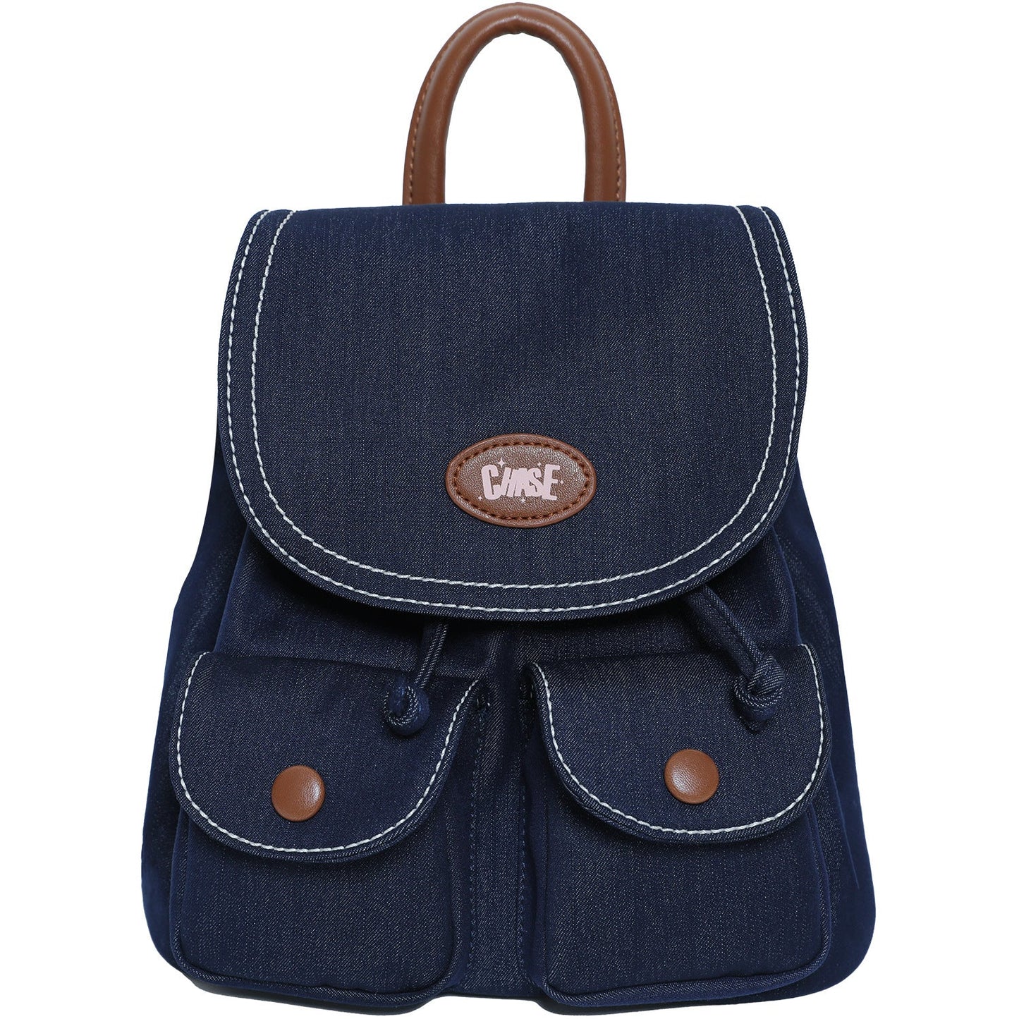 Cute Solid Color Denim Mini Backpack